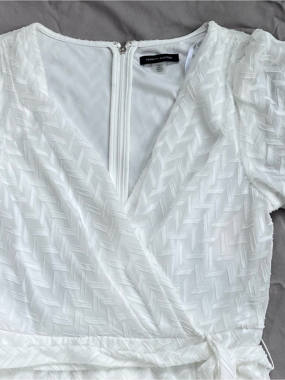 Tommy Hilfiger white wrap midi dress - Picture 8 of 8